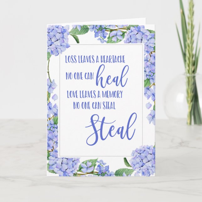 Denken Sie an Ihr Beileid bereed Verlust Liebliebt Karte (Vorderseite)