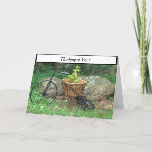 Denken Sie an Ihr Fahrrad Rosa Blume Karte