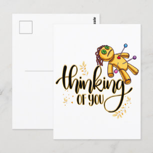 Denken Sie an Ihr Funny Halloween Voodoo Doll Postkarte