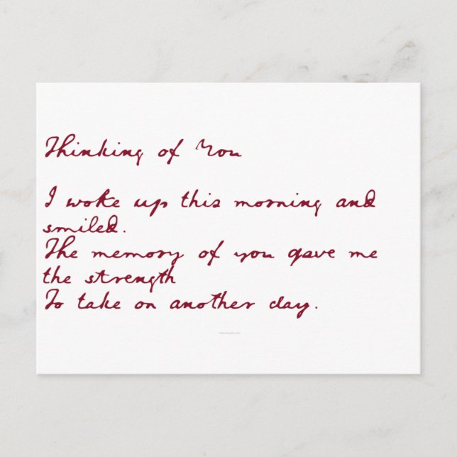 Denken Sie an Ihr Gedicht Postkarte (Vorderseite)