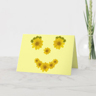 Denken Sie an Ihr glückliches Gesicht Blume Lächel Karte