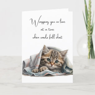 Denken Sie an Ihr Kitty in einer Decke Karte