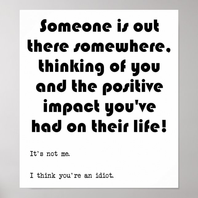 Denken Sie an Ihr lustiges Poster (Vorne)