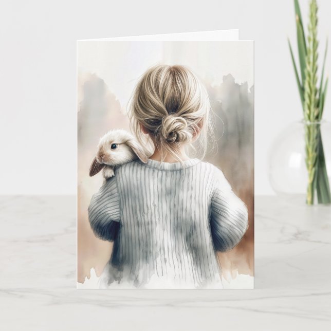 Denken Sie an Ihr Mädchen mit einem sonnigen Karte (Vorderseite)