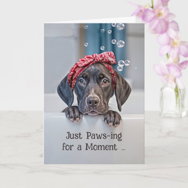 Denken Sie an Ihr Niedliches Kurzhaar Pointer Pup  Karte (Orchidee)