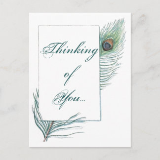 Denken Sie an Ihr Pfau Feather Inspiration Postkarte