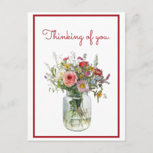 Denken Sie an Ihre Aquarellfarben-Blume in einem J Postkarte