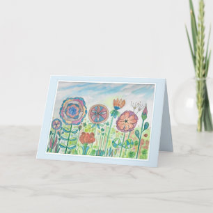 Denken Sie an Ihre Blume Spinwheels Wasserfarbe Karte