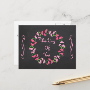 Denken Sie an Ihre Chalkboard Wreath Postkarte