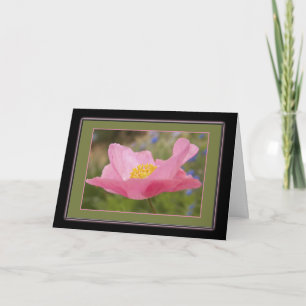 Denken Sie an Ihre Gerahmte rosa Mohnfoto-Vorlage Karte