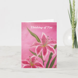 Denken Sie an Ihre Karte mit Lilies