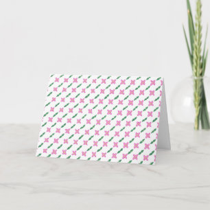 Denken Sie an Ihre Karte, rosa Blume grüne Blätter Karte