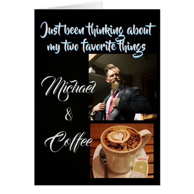 Denken Sie an Ihre persönliche Foto Black Fun Card (Vorne)