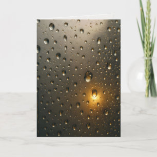 Denken Sie an Ihre Raindrops mit goldenem Licht Karte