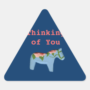 Denken Sie an Ihre Rose Dala Horse Dreieckiger Aufkleber
