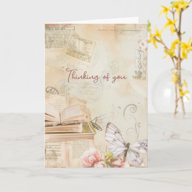 Denken Sie an Ihre Träumerei Vintag Karte (Gelbe Blume)