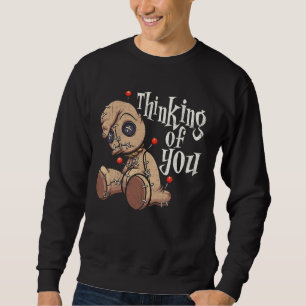 Denken Sie an Ihre Voodoo-Puppe mit Buttonen lusti Sweatshirt