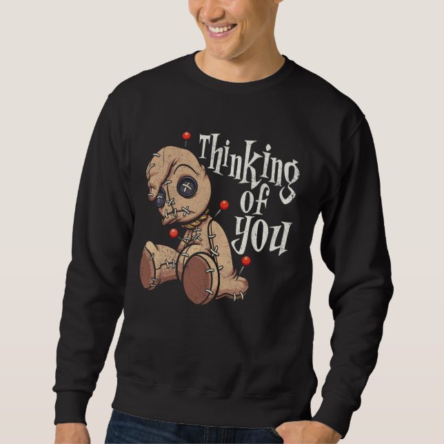 Denken Sie an Ihre Voodoo-Puppe mit Buttonen lusti Sweatshirt (Vorderseite)