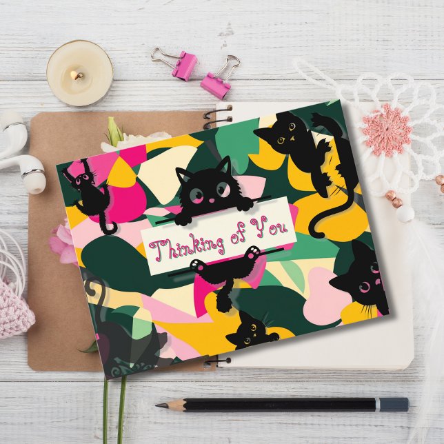 Denken Sie an Ihre Whimsikkatzen und Florals Postkarte (Von Creator hochgeladen)