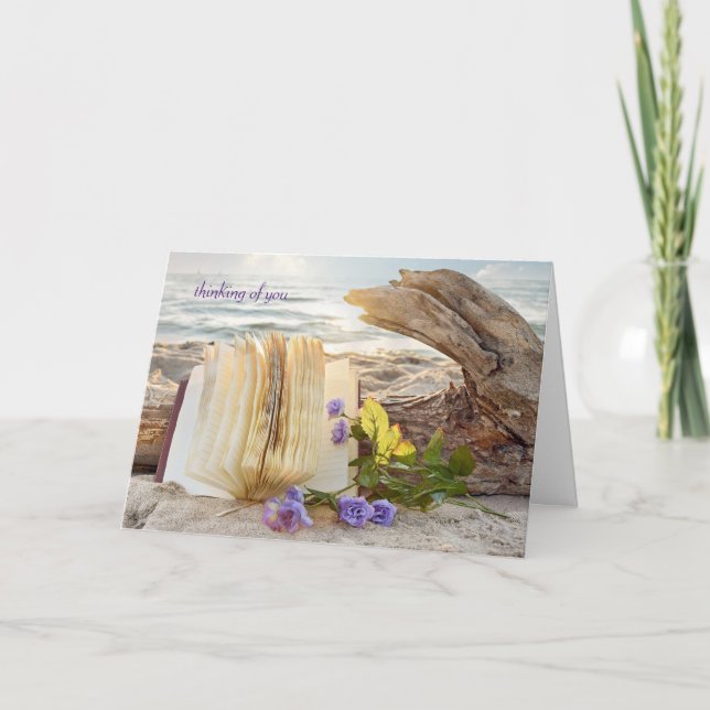 Denken Sie an Ihre Zeitschrift und Rose über Treib Karte (Vorderseite)