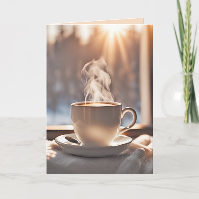 Denken Sie an Ihren Kaffee im Winter Karte (Vorderseite)