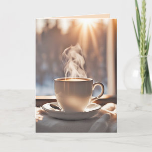 Denken Sie an Ihren Kaffee im Winter Karte