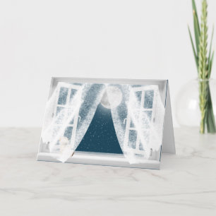 Denken Sie an Ihren Teddy Bear im Fenster Karte