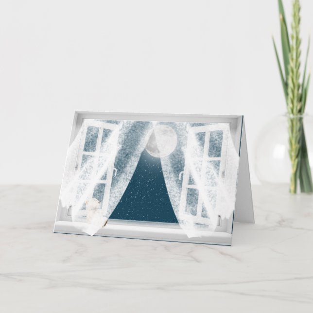 Denken Sie an Ihren Teddy Bear im Fenster Karte (Vorderseite)