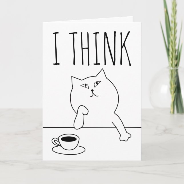 DENKEN SIE AN KAFFEE KAFFEKATZKARTEN FEIERTAGSKARTE (Vorderseite)