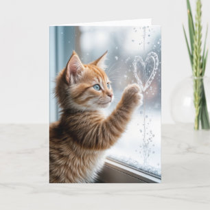 Denken Sie an "Kitten" mit einem Frostfenster-Herz Karte