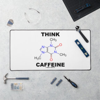 Denken Sie an Koffein (chemisches Koffein-Molekül) Schreibtischunterlage