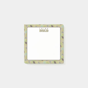 Denken Sie an kühnes grünes Brainstorming Post-it Klebezettel