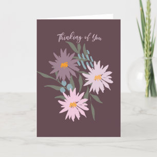 Denken Sie an Lila und rosa Wildblumen Dankeskarte
