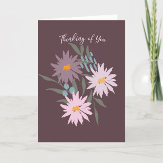 Denken Sie an Lila und rosa Wildblumen Dankeskarte