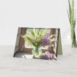 Denken Sie an Lily of the Valley and Lilacs Karte