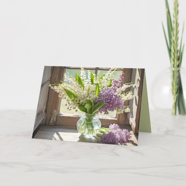 Denken Sie an Lily of the Valley and Lilacs Karte (Vorderseite)