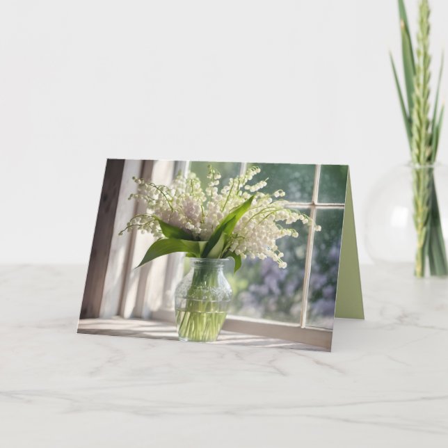 Denken Sie an Lily of the Valley Bouquet Karte (Vorderseite)