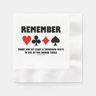 Denken Sie an mindestens tausend Die Bridge-Tische Serviette