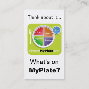 Denken Sie an MyPlate Lesezeichen - Weiß Visitenkarte