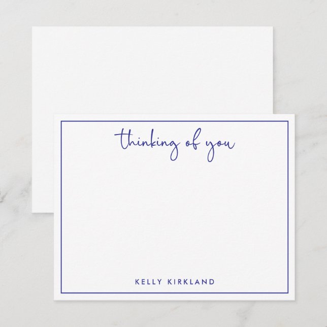 Denken Sie an Navy Blue Personal Mitteilungskarte (Vorne/Hinten)
