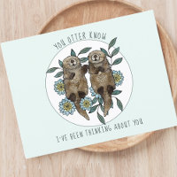 Denken Sie an Otters Postcard