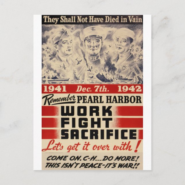 Denken Sie an Pearl Harbour Postkarte (Vorderseite)