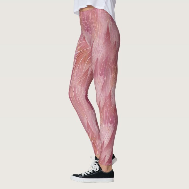 Denken Sie an Pink Pop Flamingo Feathers Leggings (Links)