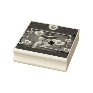 Denken Sie an Poodle-Holz-Briefmarke Gummistempel