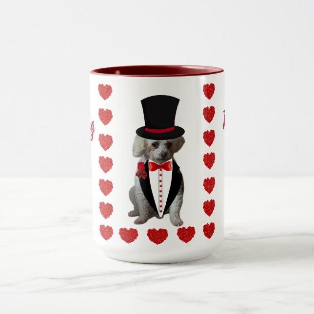 Denken Sie an Poodle Red White Coffee Tasse (Zentrum)