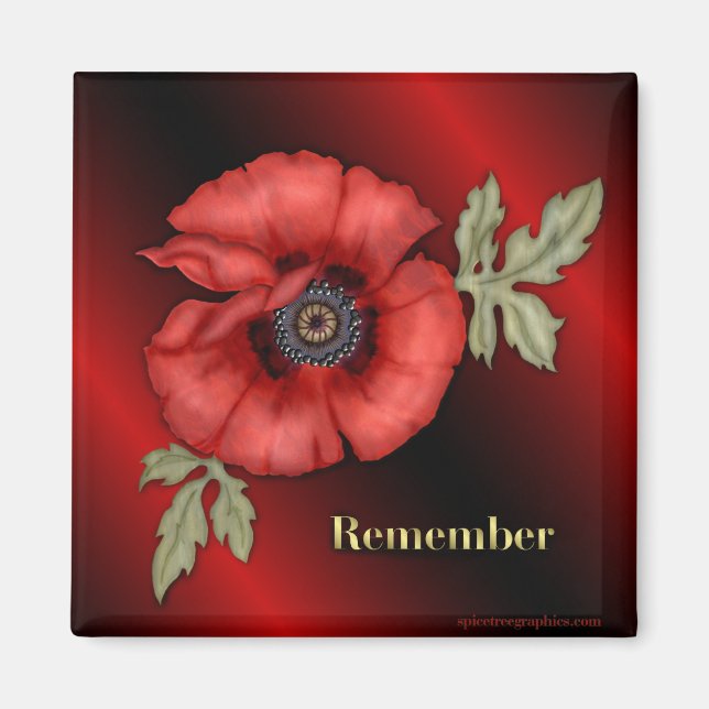 Denken Sie an Poppy Magnet (Vorne)