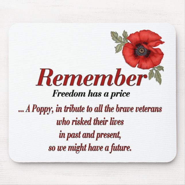 Denken Sie an Poppy Mousepad (Vorne)