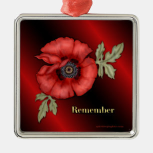 Denken Sie an Poppy Silbernes Ornament