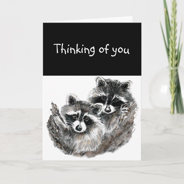 Denken Sie an Raccoon Animal Someone Cares Karte (Vorderseite)