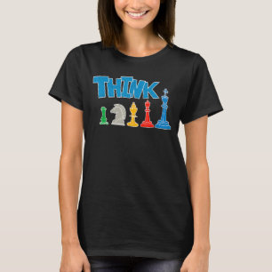 Denken Sie an Retro-Vintage-Schachfiguren Spieler T-Shirt